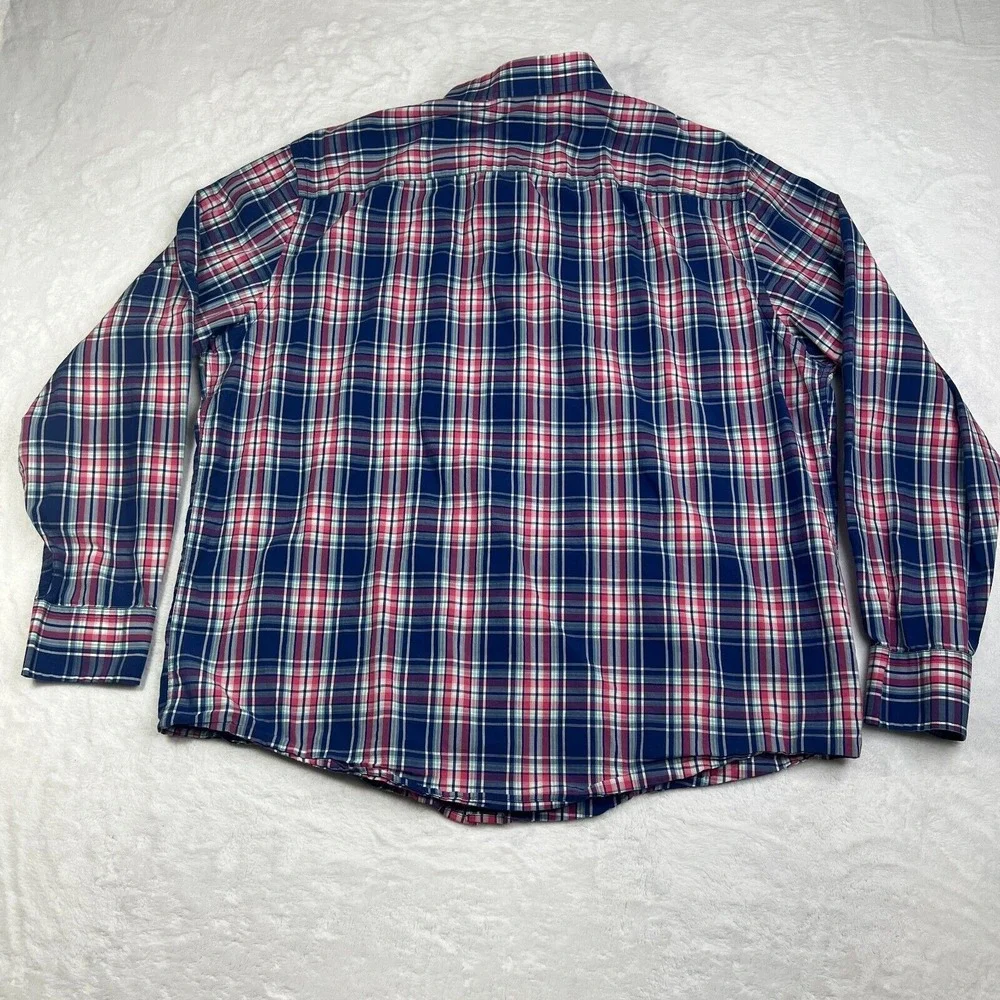 UNTUCKit Long Sleeve Shirt Mens XX-Large Blue‎ Pink Plaid Torrey Ridge Regular